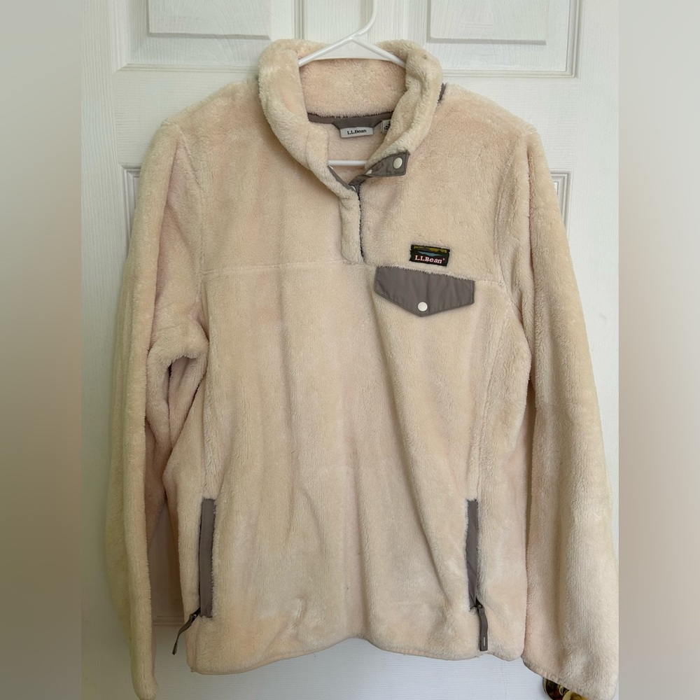 L.L.Bean Cream Fleece Pullover